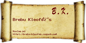 Brebu Kleofás névjegykártya